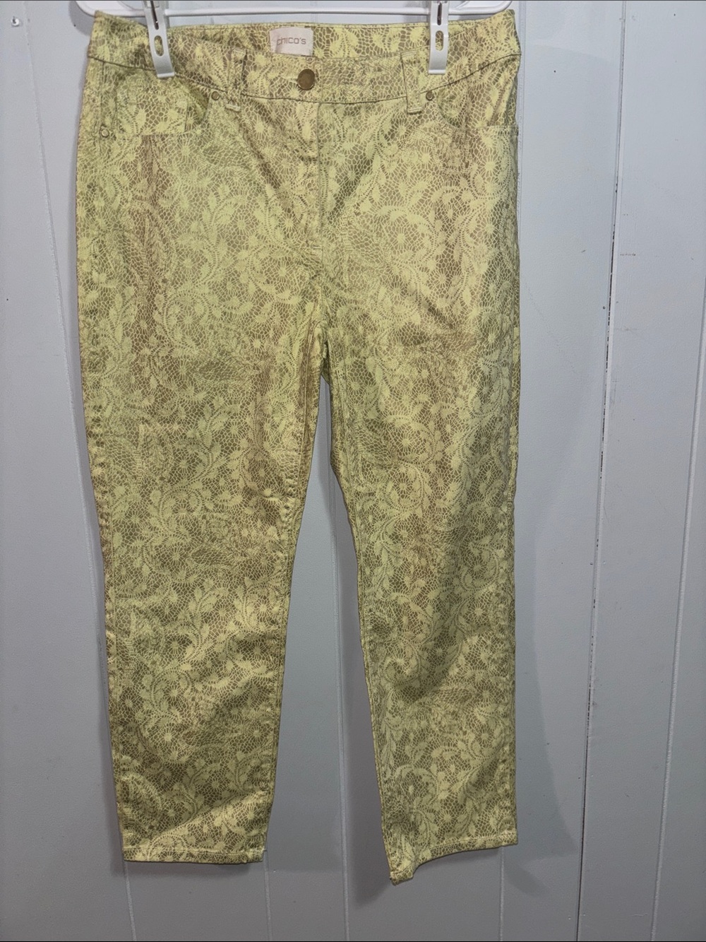 Chico's Lace-Print Skinny Pants